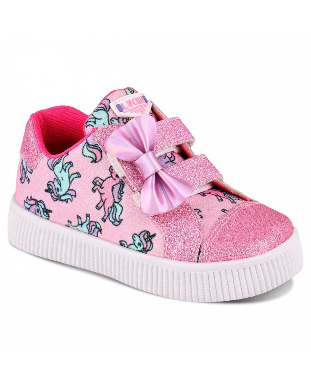 Tenis casual para Niña Lucho Mod. 2038 con moño y Unicornios