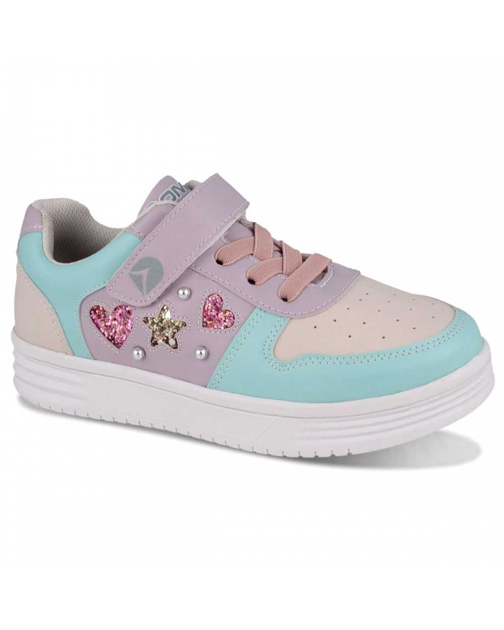 Tenis choclo para Niña Dominiq Mod. 2447 Corazones y Estrella